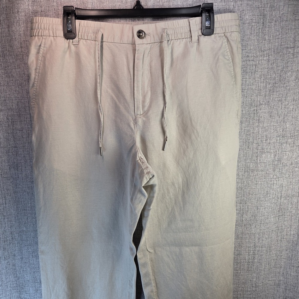 MNG‎ Mango Women's Beige Drawstring Utility Straight Trousers Pants 32 Beachy